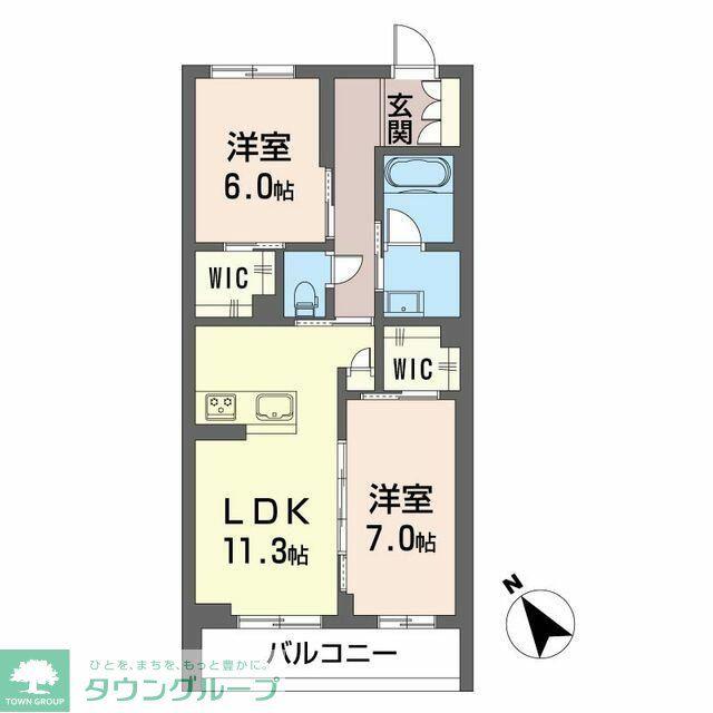 ティエンポ フェリズ I(2LDK/3階)の間取り写真