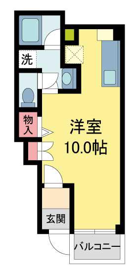 アルコーブ仁川(1K/2階)の間取り写真
