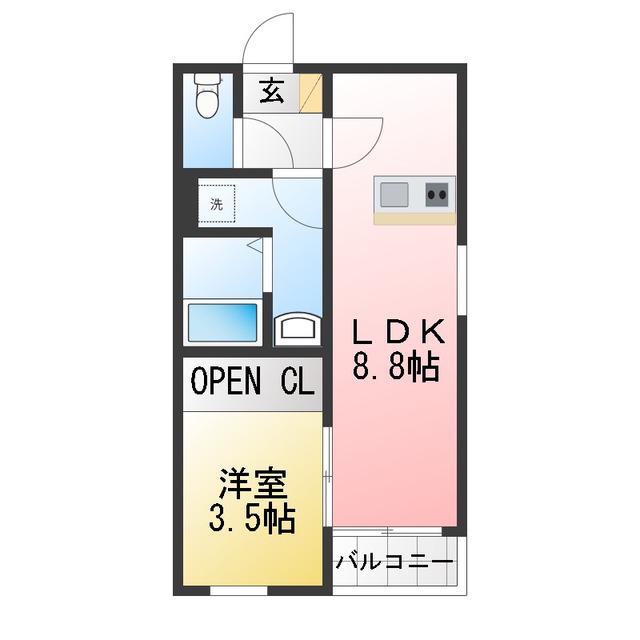 LE CALME(1LDK/1階)の間取り写真