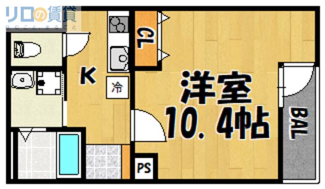 フジパレス瑞光三丁目(1K/1階)の間取り写真