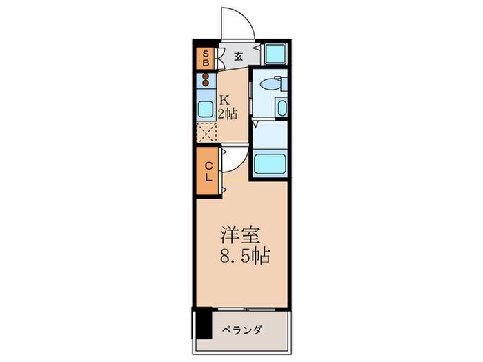 エステムプラザ梅田 中崎町III(1K/7階)の間取り写真