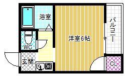レジュールIGA(1K/2階)の間取り写真