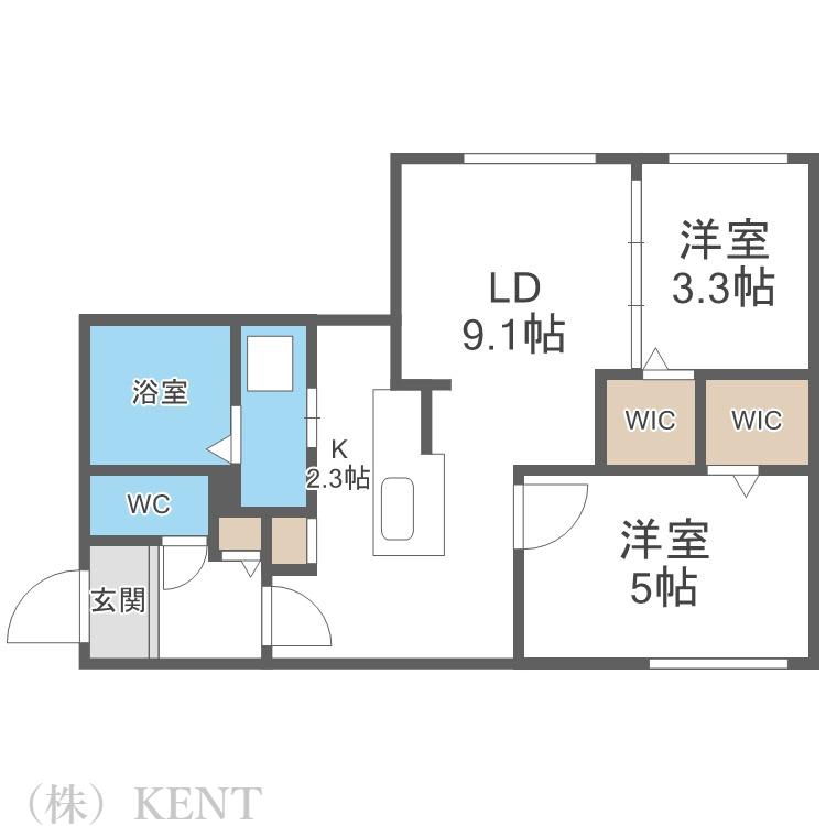 RITZ GRANDE 八軒(2LDK/4階)の間取り写真