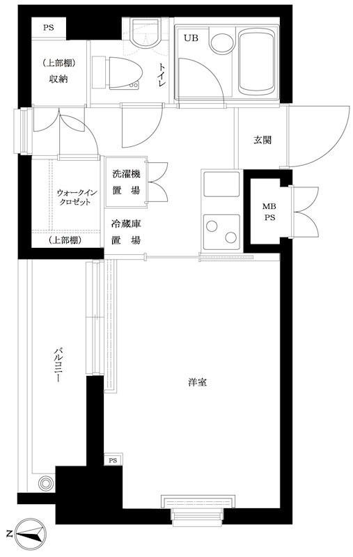 ルーブル蒲田弐番館(1K/2階)の間取り写真