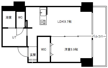 グランメール緑道館(1LDK/2階)の間取り写真