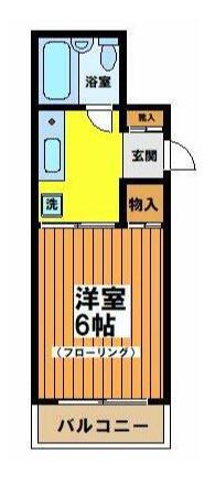 シルフィード(1K/1階)の間取り写真