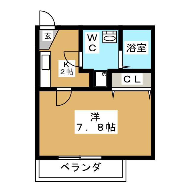 アークヒルズ戸塚(1K/1階)の間取り写真