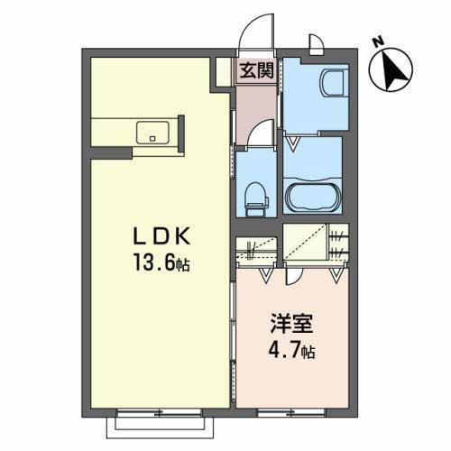 シャーメゾンヴィッツ(1LDK/2階)の間取り写真