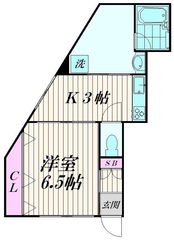 ハウス中馬込(1K/2階)の間取り写真