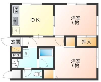 アアルト姉ヶ崎(2DK/1階)の間取り写真