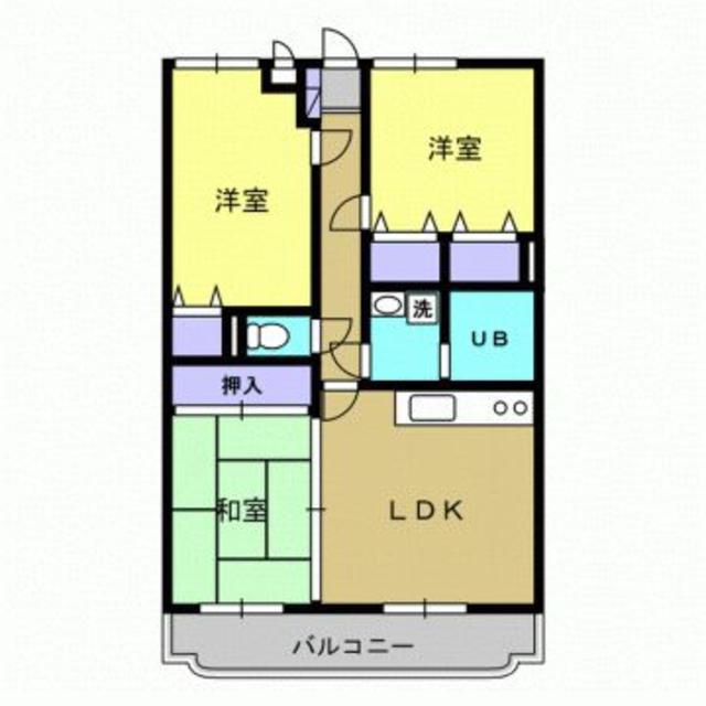 ファインフィールドK(3LDK/3階)の間取り写真