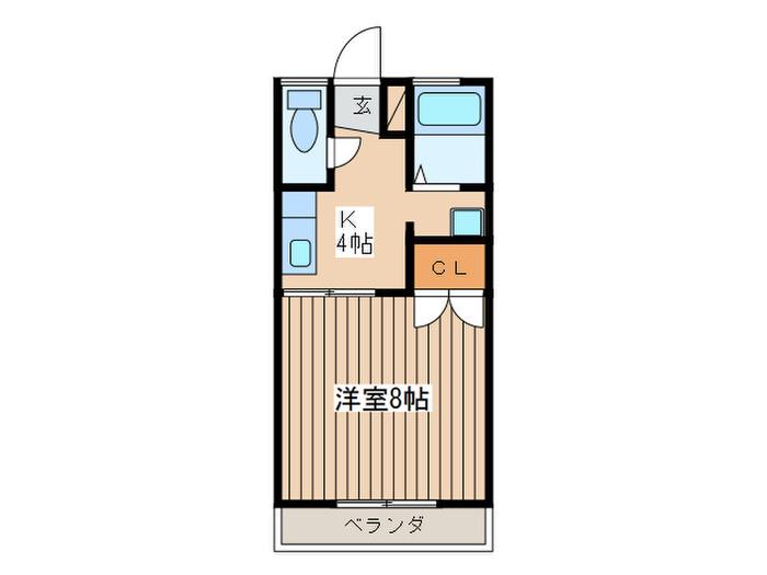 鎮守荘(1K/2階)の間取り写真