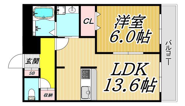 MII-KIYO塚口(1LDK/3階)の間取り写真
