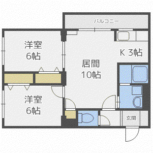 SEIRA白石本通(2LDK/4階)の間取り写真
