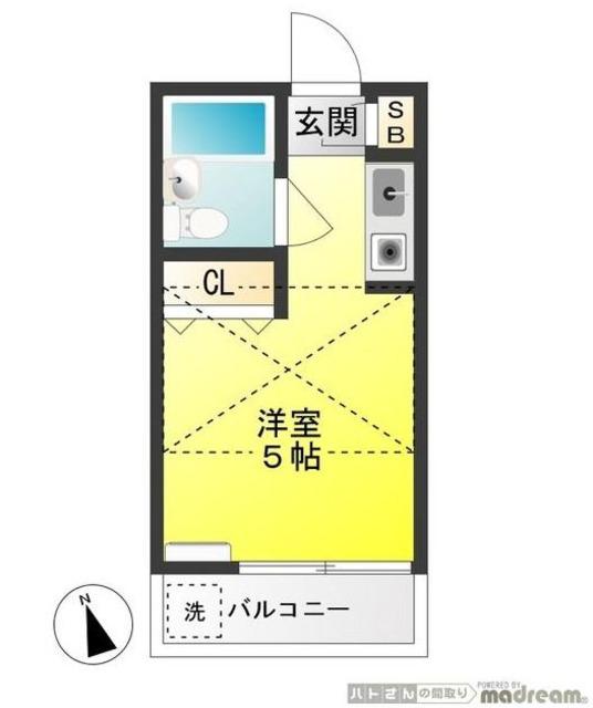 コーポクラバヤシ(ワンルーム/1階)の間取り写真
