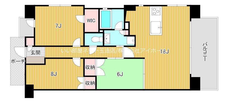 ネバーランド新深江ステイシス(3LDK/8階)の間取り写真