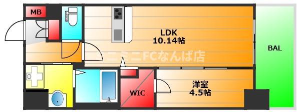 ALIVIS桜川 き(1LDK/2階)の間取り写真