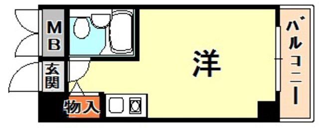コスモプラザ三宮(ワンルーム/10階)の間取り写真