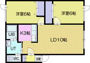ルーベデンス平岡(2LDK/1階)の間取り写真