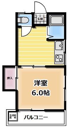 第二栄荘(1DK/2階)の間取り写真