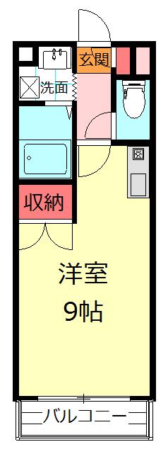 カーティアス坂戸(ワンルーム/2階)の間取り写真
