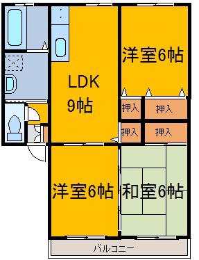 フローラルハイムI(3LDK/1階)の間取り写真