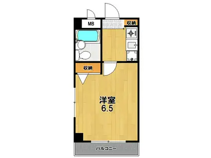 グランデュール金閣(1K/2階)の間取り写真