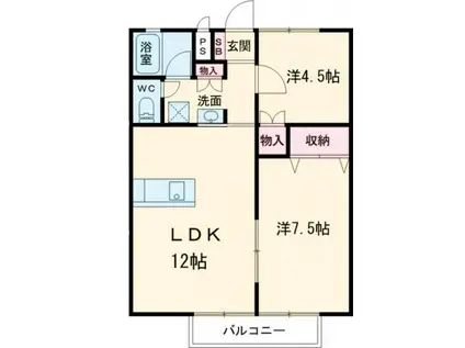 メゾン・ドゥ・カノン(2LDK/2階)の間取り写真