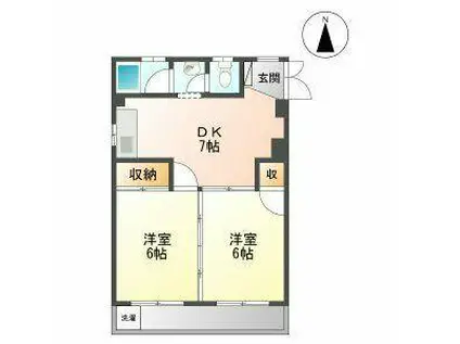 辻広ビル(2DK/5階)の間取り写真