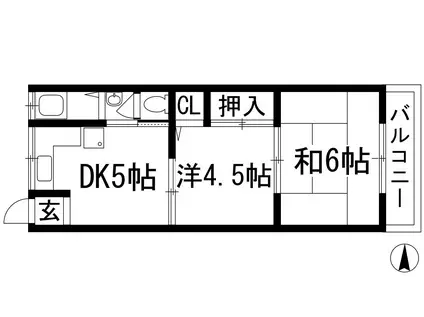 第2小田マンション(2DK/1階)の間取り写真