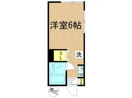 ソワニエ(ワンルーム/1階)の間取り写真