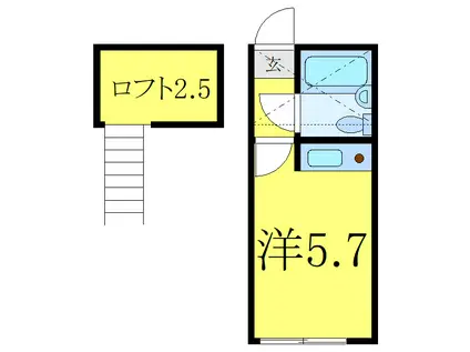 プラザドゥメドック(ワンルーム/2階)の間取り写真