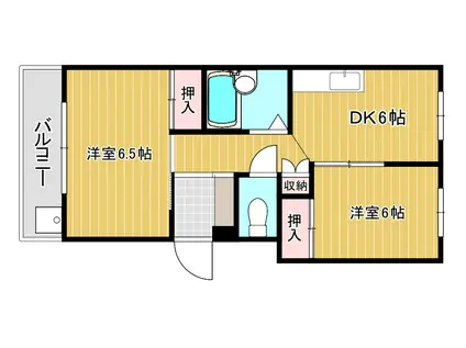 第一興産木町ビル(2DK/2階)の間取り写真