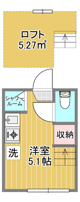アーバンプレイス高田馬場11 B棟(ワンルーム/2階)の間取り写真