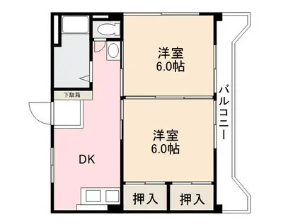 第二築地レジデンス(2DK/1階)の間取り写真