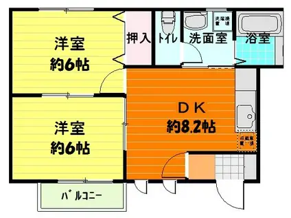 けやきハウス101(2DK/1階)の間取り写真