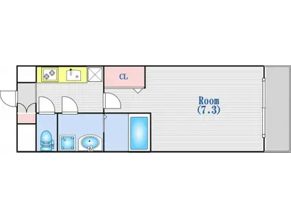 LA DOUCEUR西天満(1K/8階)の間取り写真