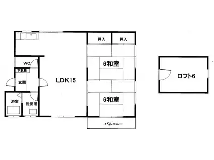 香月中央一丁目マルエイ2F(2LDK/2階)の間取り写真