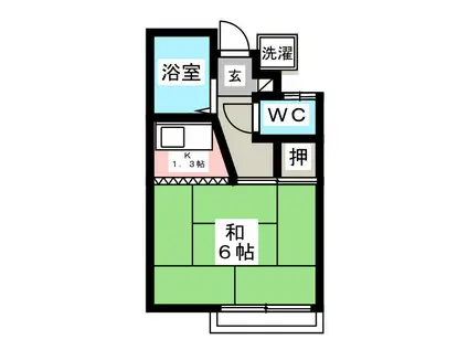 山本コーポ(1K/1階)の間取り写真