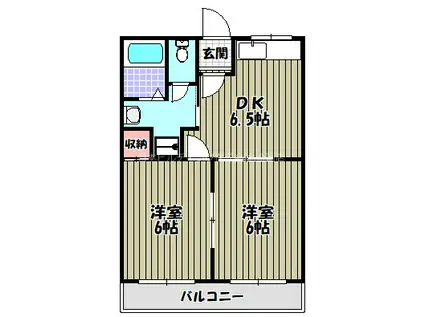 高橋ハイツ(2DK/1階)の間取り写真