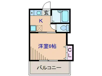 カーサ・シノハラ(1K/1階)の間取り写真
