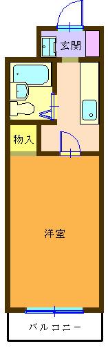 立木マンション(1K/1階)の間取り写真