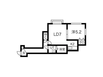シンセリティ八軒(1LDK/2階)の間取り写真