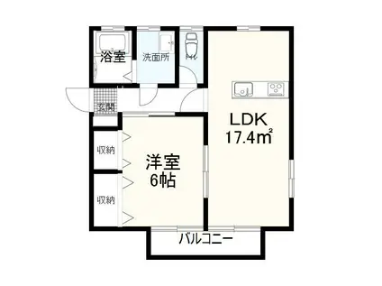 たんぽぽ(1LDK/2階)の間取り写真