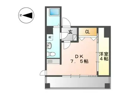 エムズマンションMSマンション(1DK/11階)の間取り写真