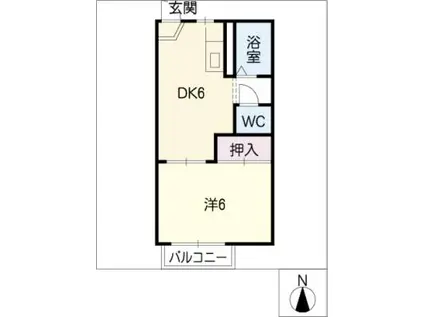 タウニィ富士(1DK/1階)の間取り写真