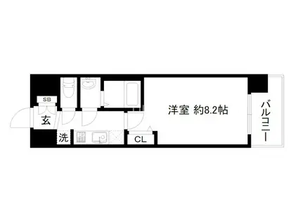 プレサンスTHE KYOTO 東福寺 イースト(1K/7階)の間取り写真