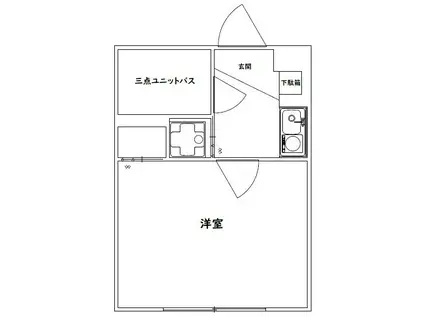 ひかりハイツ(1K/3階)の間取り写真