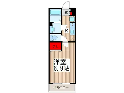 リブリ・赤塚パルル(1K/1階)の間取り写真