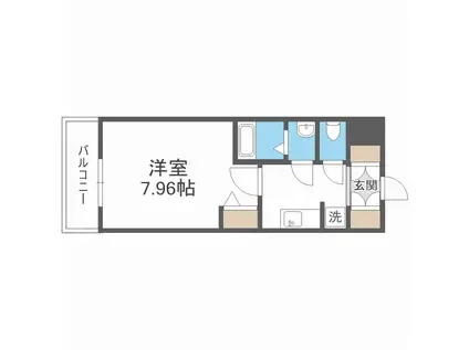 ラヴィータ難波元町(1K/8階)の間取り写真